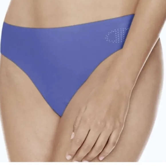 CHAMPION Free Cut Deep Forte Blue No Show Thong Panty NEW Women’s XL CH46LS - Picture 1 of 6